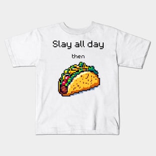 Taco Triumph - Pixel Art Foodie Delight Kids T-Shirt